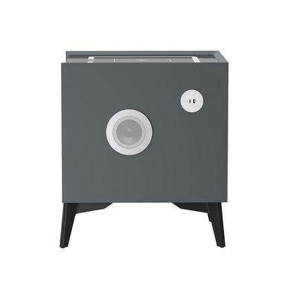 Oikiture 2x Smart Bedside Tables Wireless Charging LED 2 Drawers Grey-Bedside Table-PEROZ Accessories