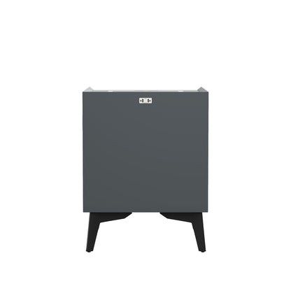 Oikiture 2x Smart Bedside Tables Wireless Charging LED 2 Drawers Grey-Bedside Table-PEROZ Accessories