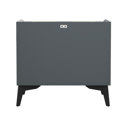 Oikiture Smart Bedside Table Wireless Charging LED 2 Drawers Grey-Bedside Table-PEROZ Accessories