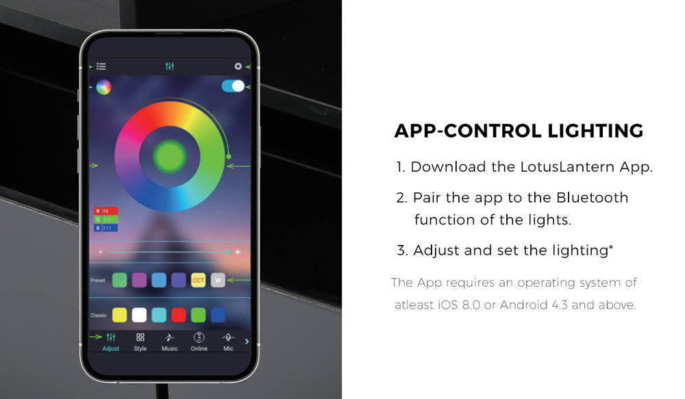 Oikiture Bedside Tables Set of 2 LED Nightstand Black-Bedside Table-PEROZ Accessories