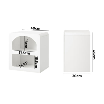 Oikiture Bedside Table Display Shelf Storage Cabinet Nightstand White-BedSide Tabless-PEROZ Accessories