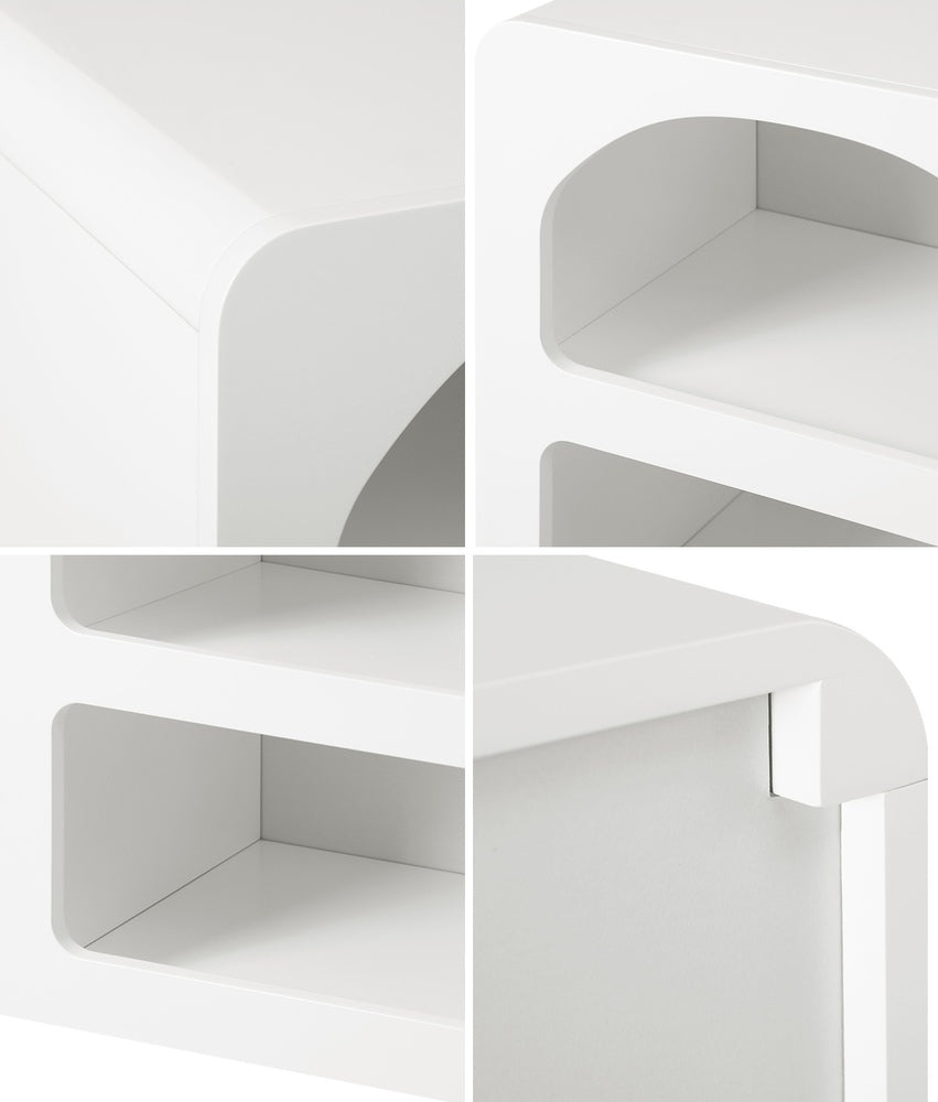 Oikiture Bedside Tables Set of 2 Display Shelf White-Bedside Table-PEROZ Accessories