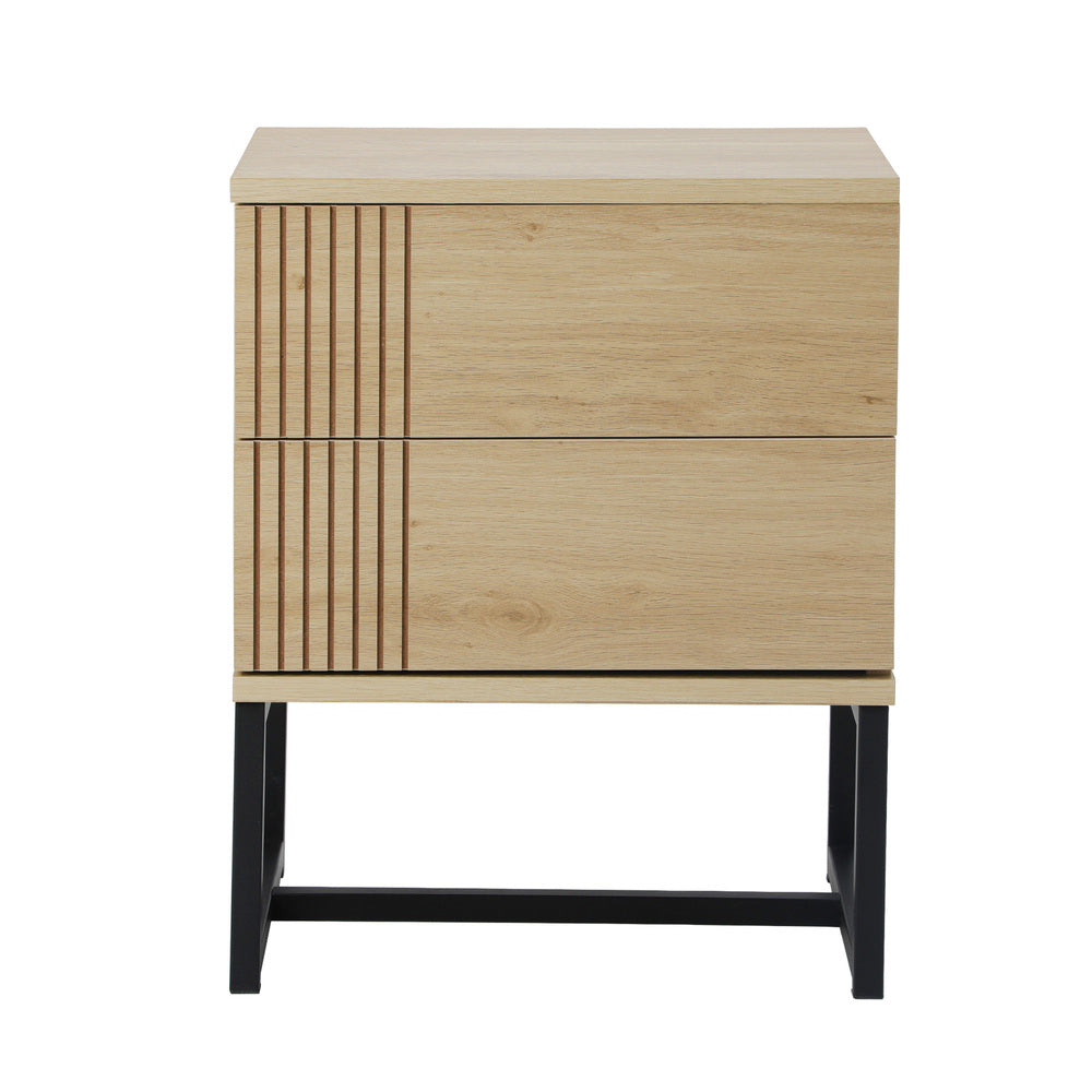Oikiture Bedside Tables 2 Drawers Bedroom Metal-BedSide Tabless-PEROZ Accessories