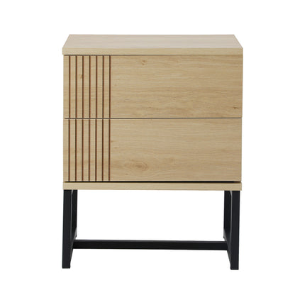 Oikiture Set of 2 Bedside Tables Bedroom Metal-BedSide Tabless-PEROZ Accessories