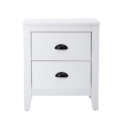 Oikiture Bedside Table 2 Drawers Nightstand Vintage-Bedside Table-PEROZ Accessories
