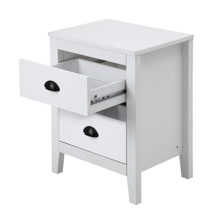 Oikiture Bedside Table 2 Drawers Nightstand Vintage-Bedside Table-PEROZ Accessories