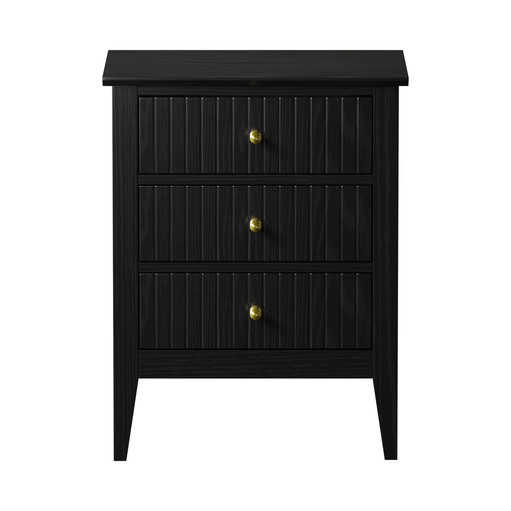 Oikiture Bedside Tables Set of 2 Side End Nightstand Black-Bedside Table-PEROZ Accessories