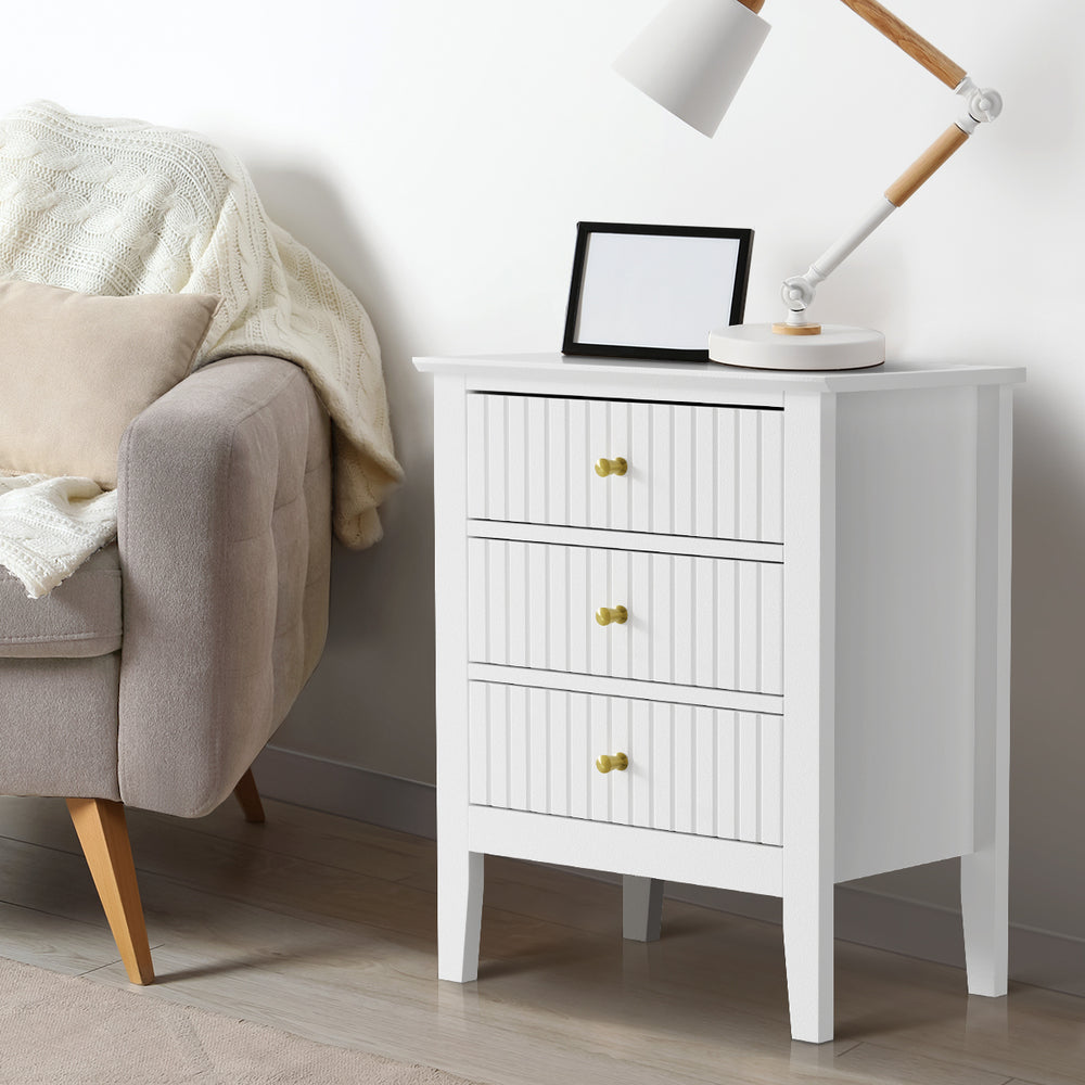 Oikiture Bedside Tables Set of 2 Side End Nightstand White-Bedside Table-PEROZ Accessories