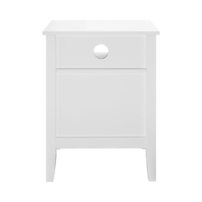 Oikiture Bedside Table Nightstand 2 Drawer with Storage Cabinet White-Bedside Table-PEROZ Accessories