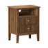 Oikiture Bedside Table Nightstand 2 Drawer with Storage Cabinet Walnut-Bedside Table-PEROZ Accessories