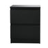 Oikiture Bedside Table Nightstand 2 Drawers Black-Bedside Table-PEROZ Accessories