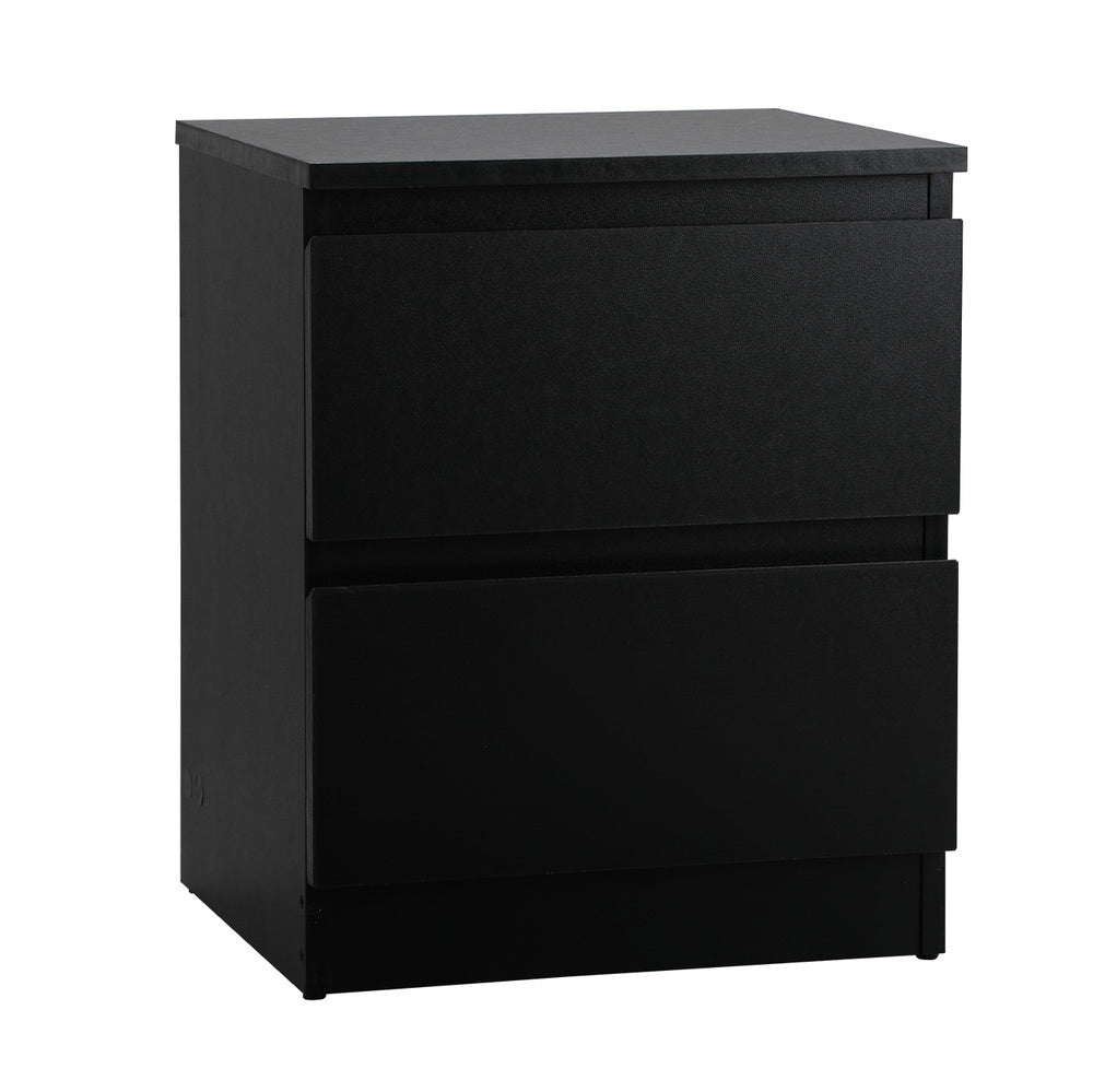 Oikiture Bedside Tables Set of 2 Nightstand Black-Bedside Table-PEROZ Accessories