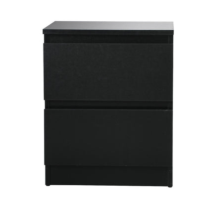 Oikiture Bedside Tables Set of 2 Nightstand Black-Bedside Table-PEROZ Accessories