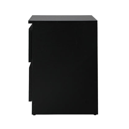 Oikiture Bedside Tables Set of 2 Nightstand Black-Bedside Table-PEROZ Accessories