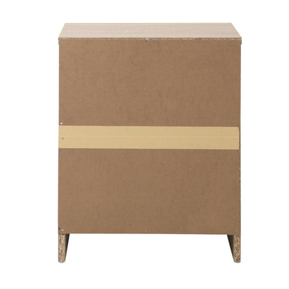 Oikiture Bedside Table Nightstand 2 Drawers Natural-Bedside Table-PEROZ Accessories