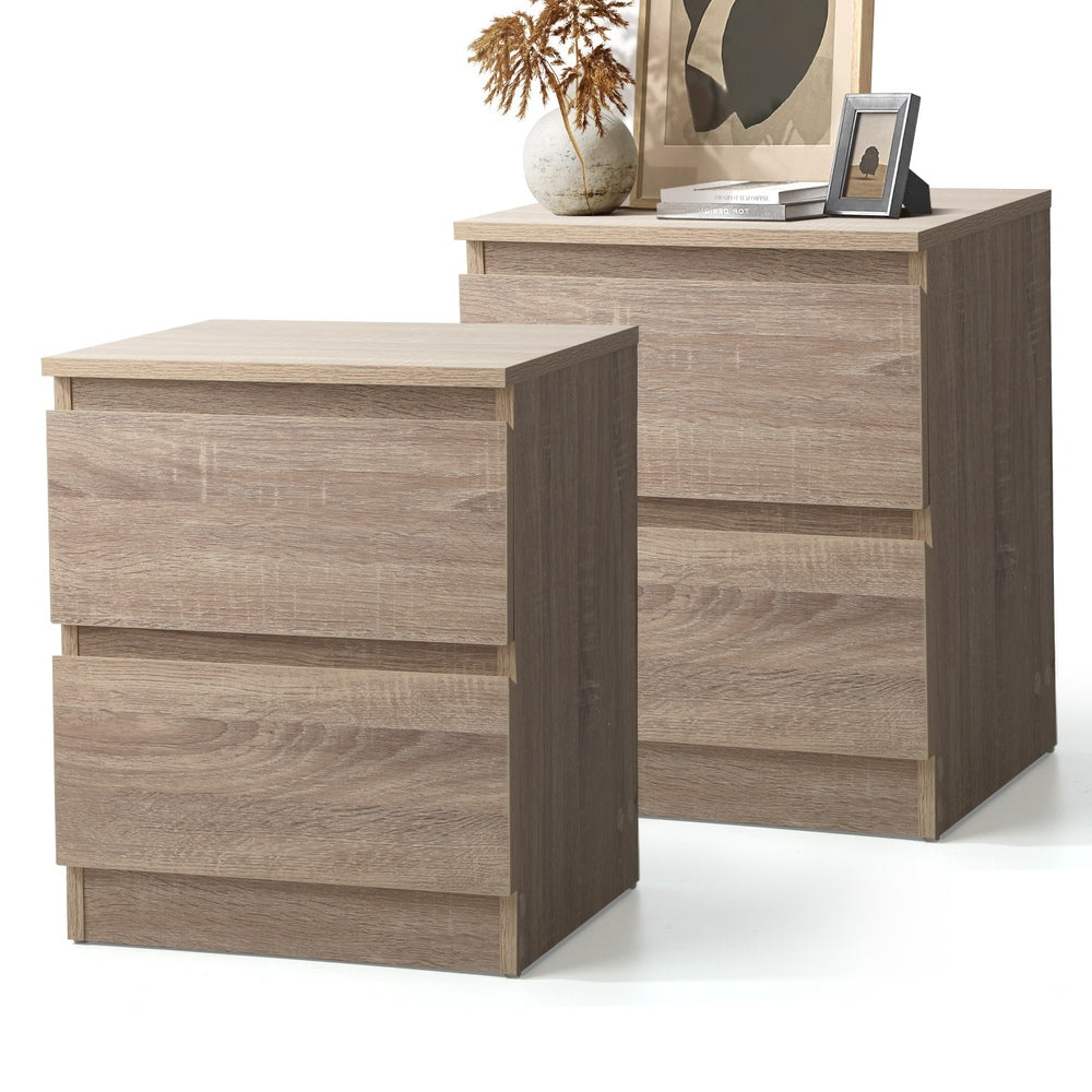 Oikiture Bedside Tables Set of 2 Nightstand Wood-Bedside Table-PEROZ Accessories