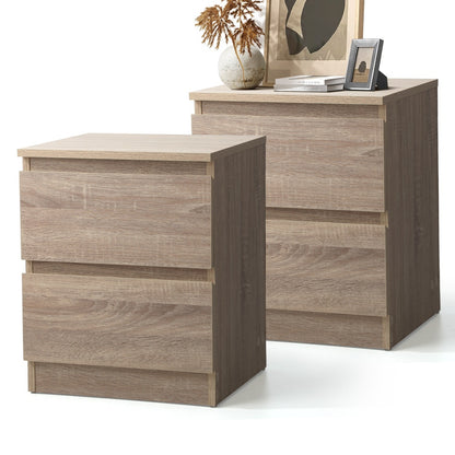 Oikiture Bedside Tables Set of 2 Nightstand Wood-Bedside Table-PEROZ Accessories
