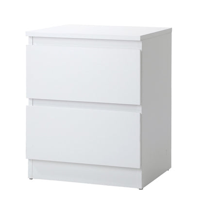 Oikiture Bedside Table Nightstand 2 Drawers White-Bedside Table-PEROZ Accessories
