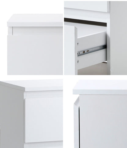 Oikiture Bedside Tables Set of 2 Nightstand White-Bedside Table-PEROZ Accessories