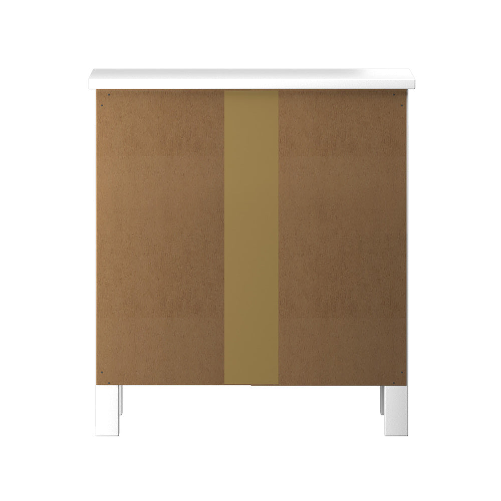 Oikiture Bedside Table Side End Table 2 Drawers White-Bedside Table-PEROZ Accessories