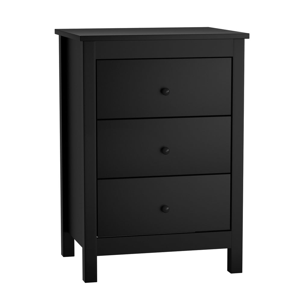Oikiture Bedside Tables Set of 2 Nightstands Black-Bedside Table-PEROZ Accessories