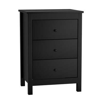 Oikiture Bedside Tables Set of 2 Nightstands Black-Bedside Table-PEROZ Accessories