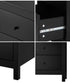 Oikiture Bedside Tables Set of 2 Nightstands Black-Bedside Table-PEROZ Accessories