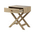 Oikiture Bedside Table with Wooden Frame and Cross Base Side Table Nightstand Wooden-Bedside Tables-PEROZ Accessories