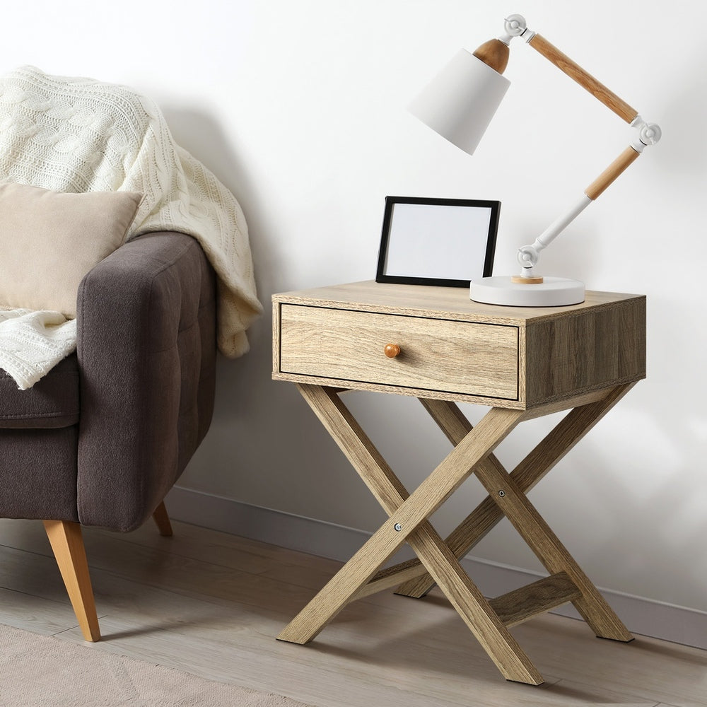 Oikiture Bedside Tables Set of 2 Nightstand Side End Table-Bedside Table-PEROZ Accessories