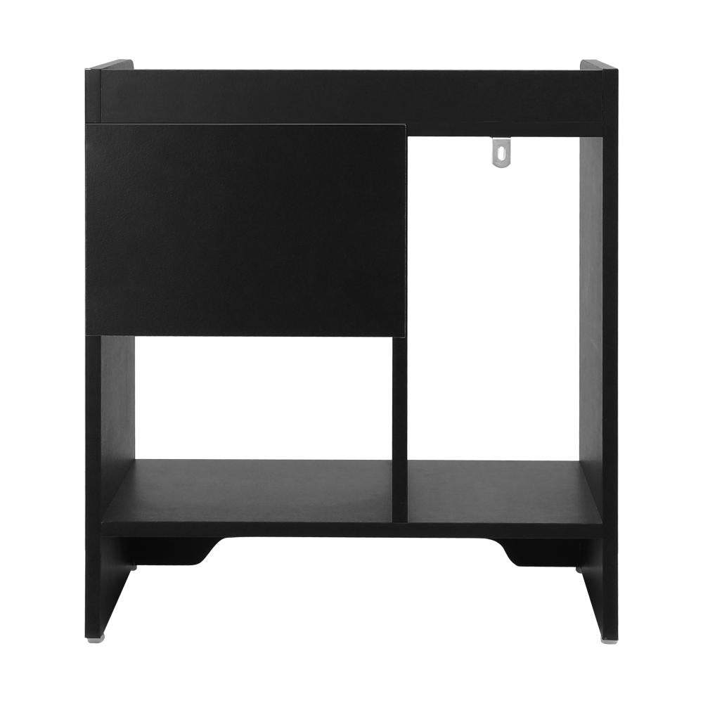 Oikiture Bedside Table with Drawer and Storage Space Side Table Nightstand Home Bedroom Furniture Black-Bedside Tables-PEROZ Accessories