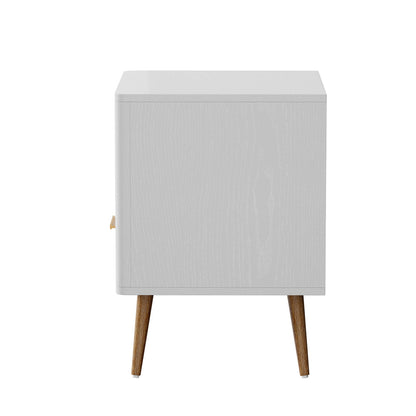 Oikiture 2x Bedside Table 1 Drawer Open Shelf Nightstand White-Bedside Table-PEROZ Accessories