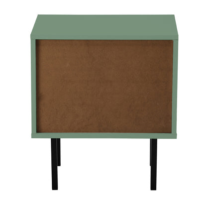 Oikiture Bedside Tables Storage Cabinet Wood Green-BedSide Tabless-PEROZ Accessories