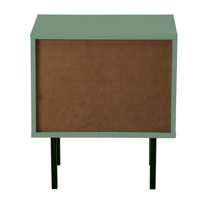 Oikiture 2X Bedside Tables Storage Cabinet Glass Door Green-BedSide Tabless-PEROZ Accessories
