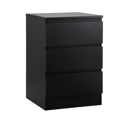Oikiture Bedside Tables Set of 2 Side Table Nightstand Black-Bedside Table-PEROZ Accessories