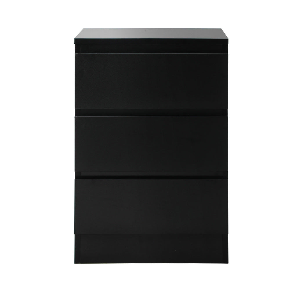 Oikiture Bedside Tables Set of 2 Side Table Nightstand Black-Bedside Table-PEROZ Accessories
