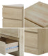 Oikiture Bedside Table 3 Drawers Storage Cabinet Natural-Bedside Table-PEROZ Accessories