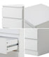 Oikiture Bedside Table 3 Drawers Storage Cabinet White-Bedside Table-PEROZ Accessories