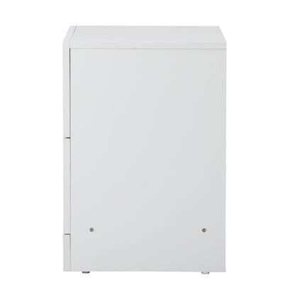 Oikiture 2X Bedside Table 2 Drawers Side Table White-BedSide Tabless-PEROZ Accessories