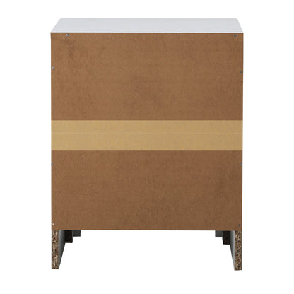 Oikiture 2X Bedside Table 2 Drawers Side Table White-BedSide Tabless-PEROZ Accessories
