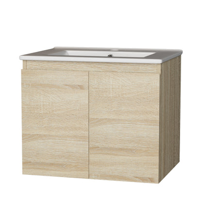 Cefito Vanity Unit 600mm with Basin Oak-Furniture &gt; Bathroom &gt; Bathroom Cabinets, Cupboards &amp; Storage-PEROZ Accessories