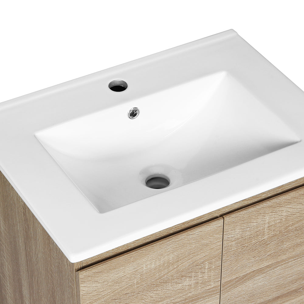 Cefito Vanity Unit 600mm with Basin Oak-Furniture &gt; Bathroom &gt; Bathroom Cabinets, Cupboards &amp; Storage-PEROZ Accessories