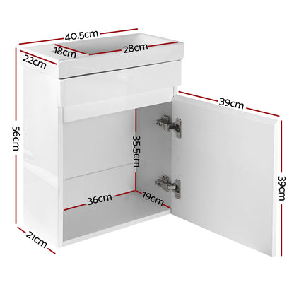 Cefito Vanity Unit 400mm with Basin White-Furniture &gt; Bathroom &gt; Bathroom Cabinets, Cupboards &amp; Storage-PEROZ Accessories