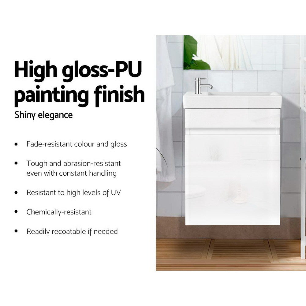 Cefito Vanity Unit 400mm with Basin White-Furniture &gt; Bathroom &gt; Bathroom Cabinets, Cupboards &amp; Storage-PEROZ Accessories