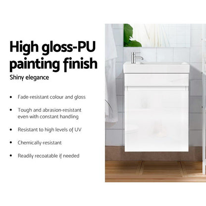 Cefito Vanity Unit 400mm with Basin White-Furniture &gt; Bathroom &gt; Bathroom Cabinets, Cupboards &amp; Storage-PEROZ Accessories