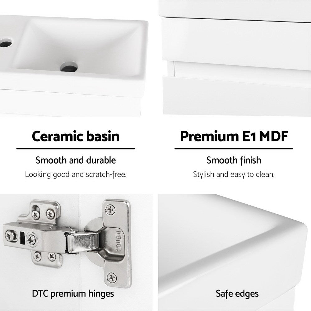 Cefito Vanity Unit 400mm with Basin White-Furniture &gt; Bathroom &gt; Bathroom Cabinets, Cupboards &amp; Storage-PEROZ Accessories