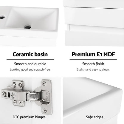 Cefito Vanity Unit 400mm with Basin White-Furniture &gt; Bathroom &gt; Bathroom Cabinets, Cupboards &amp; Storage-PEROZ Accessories