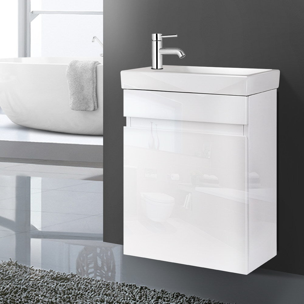 Cefito Vanity Unit 400mm with Basin White-Furniture &gt; Bathroom &gt; Bathroom Cabinets, Cupboards &amp; Storage-PEROZ Accessories
