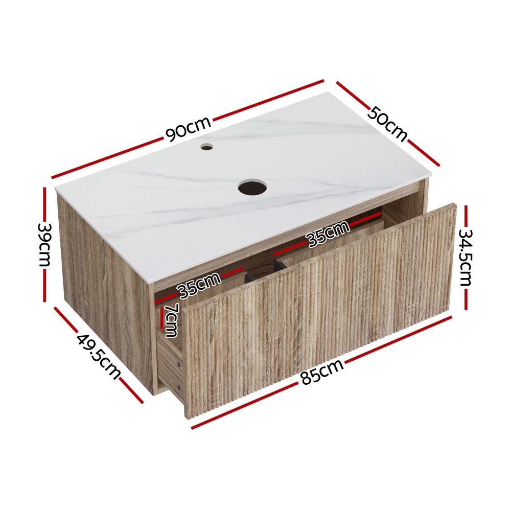 Cefito Vanity Unit 915mm Oak-Furniture > Bathroom > Vanity Units-PEROZ Accessories