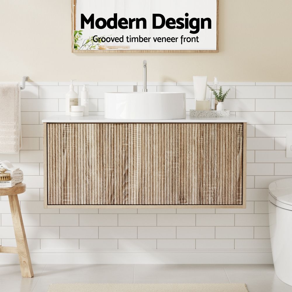 Cefito Vanity Unit 915mm Oak-Furniture > Bathroom > Vanity Units-PEROZ Accessories