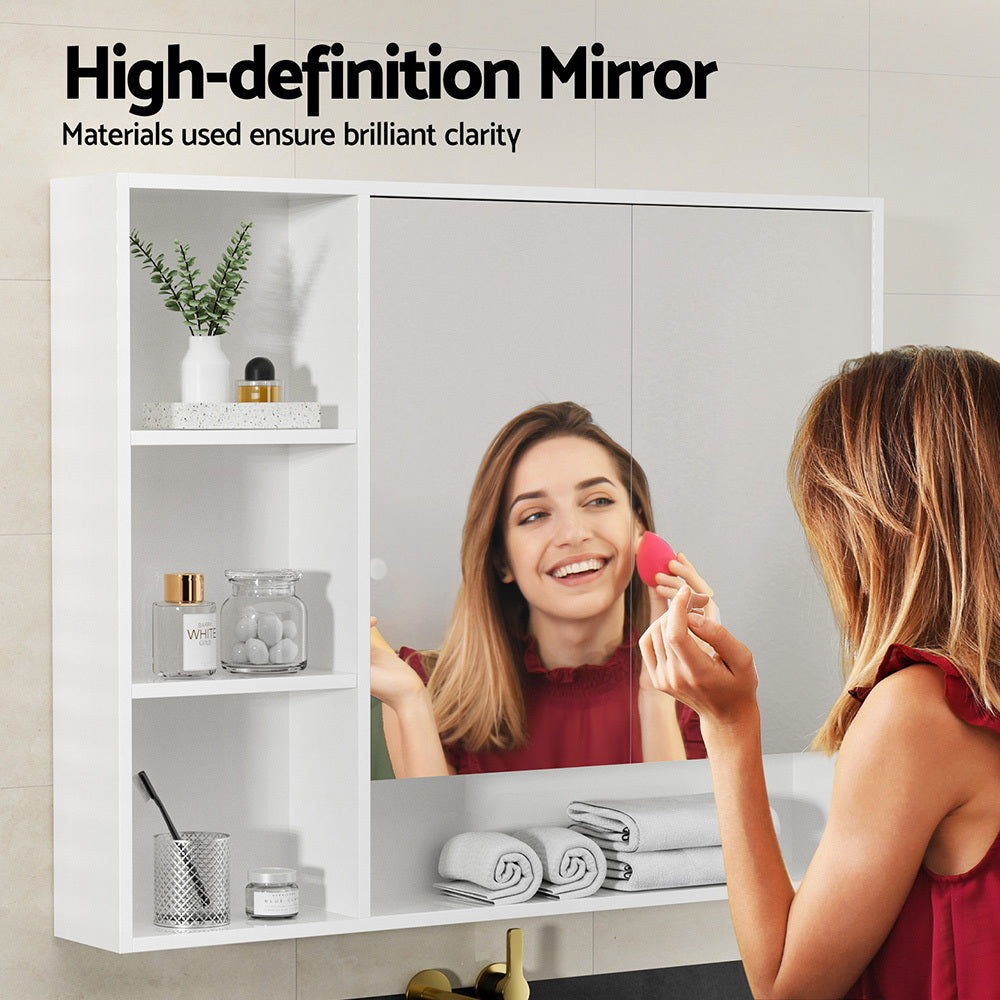 Cefito Bathroom Mirror Cabinet 100CM Vanity Medicine Wall Mounted Storage White-Furniture &gt; Bathroom &gt; Bathroom Cabinets, Cupboards &amp; Storage-PEROZ Accessories
